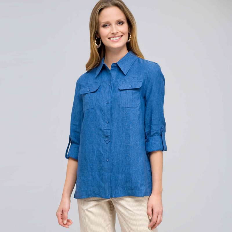 デニムシャツジャケット, インディゴ, large image number 0