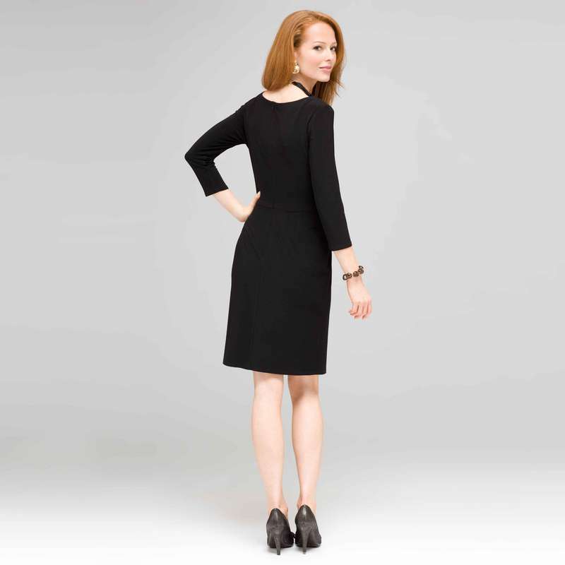 カウルドレープサロンドレス, ブラック, large image number 1