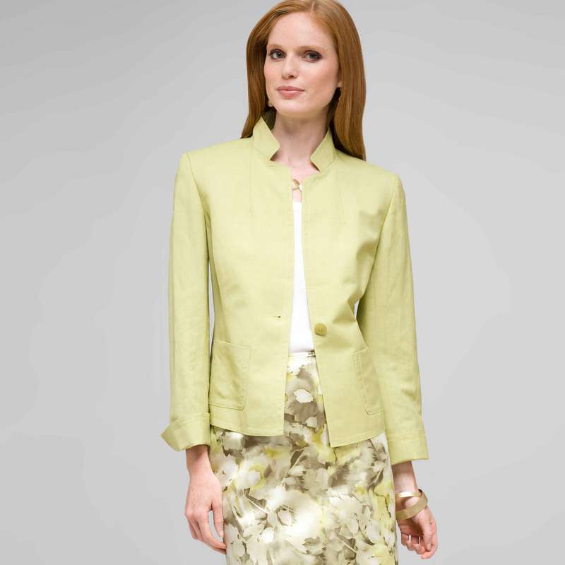 ウォッシャブルリネン 1 つボタンジャケット, ニューディル, large image number 0